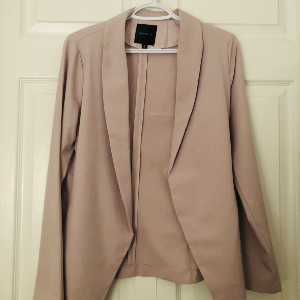 Blush pink blazer from dynamite